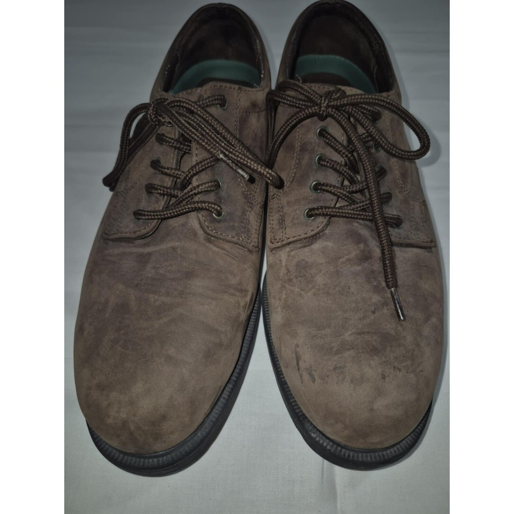 Bugle Boy Justin  men's leather upper brown dress shoes sz 12‎ lace up man made